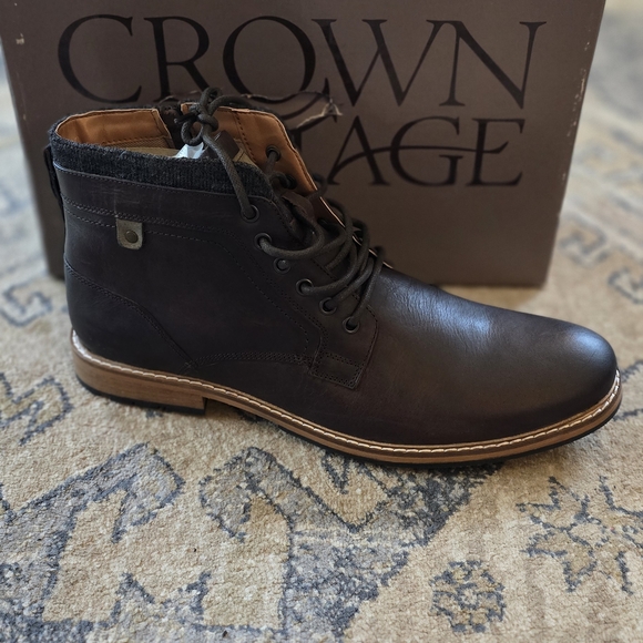 Crown Vintage Men's Dark Brown and Tan Boots - Picture 1 of 6